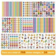 Children Reward Star Stickers, Teacher Classroom Incentive Stickers | 768pcs Sticker Value Pack, Suitable For Children Students Reward, Homework Praise, Diary, Notebook Decoration, Bottle, Notebook, Luggage Bag Gift, Behavior Chart, Student Notebook, School Classroom Teacher Supplies, DIY - Multicolor - View 7