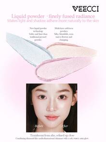 VEECCI Palet Highlighter Diamond, Halus & Berkilau, Efek Bercahaya Alami, Riasan Tahan Lama, Ciptakan Kontur 3D, Palet Multifungsi All-In-One, Cocok Untuk Pemula Makeup - #H01 Merah Muda Ceri - View 7