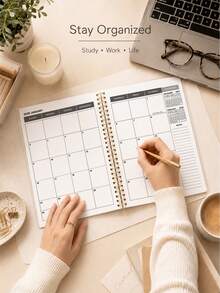 Trees 2026–2028 24-Month Monthly Planner, 1/2 Year Weekly & Monthly Calendar With Monthly Overview And Notes, Suitable For Productivity, Appointment Management & Goal Setting, Back To School Office Desk Accessory - Multicolor - View 4