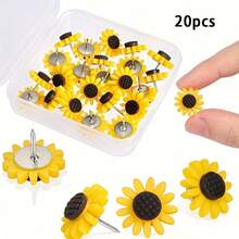 20/30 cái đinh ghim hoa hướng dương vàng, ghim trang trí cho bảng bần, ảnh, bản đồ tường và đồ dùng học tập - Nhiều màu - Xem 7