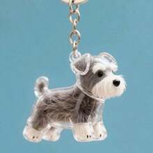 1pc Transparent Acrylic Dog Keychain, Cute Puppy Hair Storage Pendant, Transparent Cute Dog Hair Storage Accessory - Multicolor - View 1