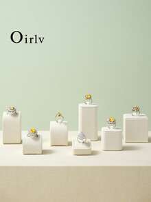Oirlv Microfiber Ring Display Stand Ring Holder Jewelry Display Organizer Showcase Props For Retail Store Counter Home Jewelry Personal Collection - Beige - View 2