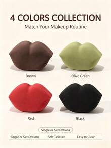 2/4/6/8/10pcs Creative Lip-Shaped Makeup Sponges, 4 Colors Available, High Elasticity Soft Makeup Sponge, Dry & Wet Use, Fits Skin, Suitable For Foundation And Concealer, Unique Shaped Makeup Sponge - Multicolor - View 2