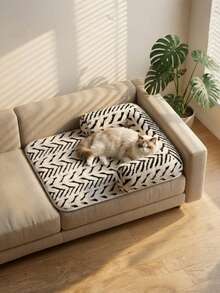 PETSIN 1pc Pet Sofa Bed, Plush Dog & Cat Sofa Bed With Cushion, Non-Slip Furniture Protector, Suitable For Indoor Cats And Small Dogs - Multicolor - View 4