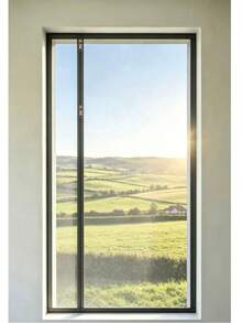 Grey Edge Grey Mesh Left-Opening Zipper Screen Window, Custom High-Transparency Mesh Window Mosquito Net, Simple Self-Install Opening And Closing Screen Window, Transparent View Bedroom Balcony Insect-Proof Mesh Screen, Customizable - Grey Mesh With Grey Trim, Left-side Zipper - View 1