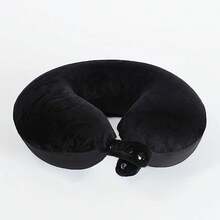 Oreiller de Voyage en Mousse à mémoire de Forme, Coussin Cervical, Confortable et léger, idéal pour Dormir dans l'Avion, la Voit - Noir - Voir 3