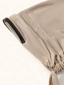 1pc Women's Solid Color Non-Slip Elastic Band Adjustable Scarf Beanie Hat - Light Khaki B - View 8