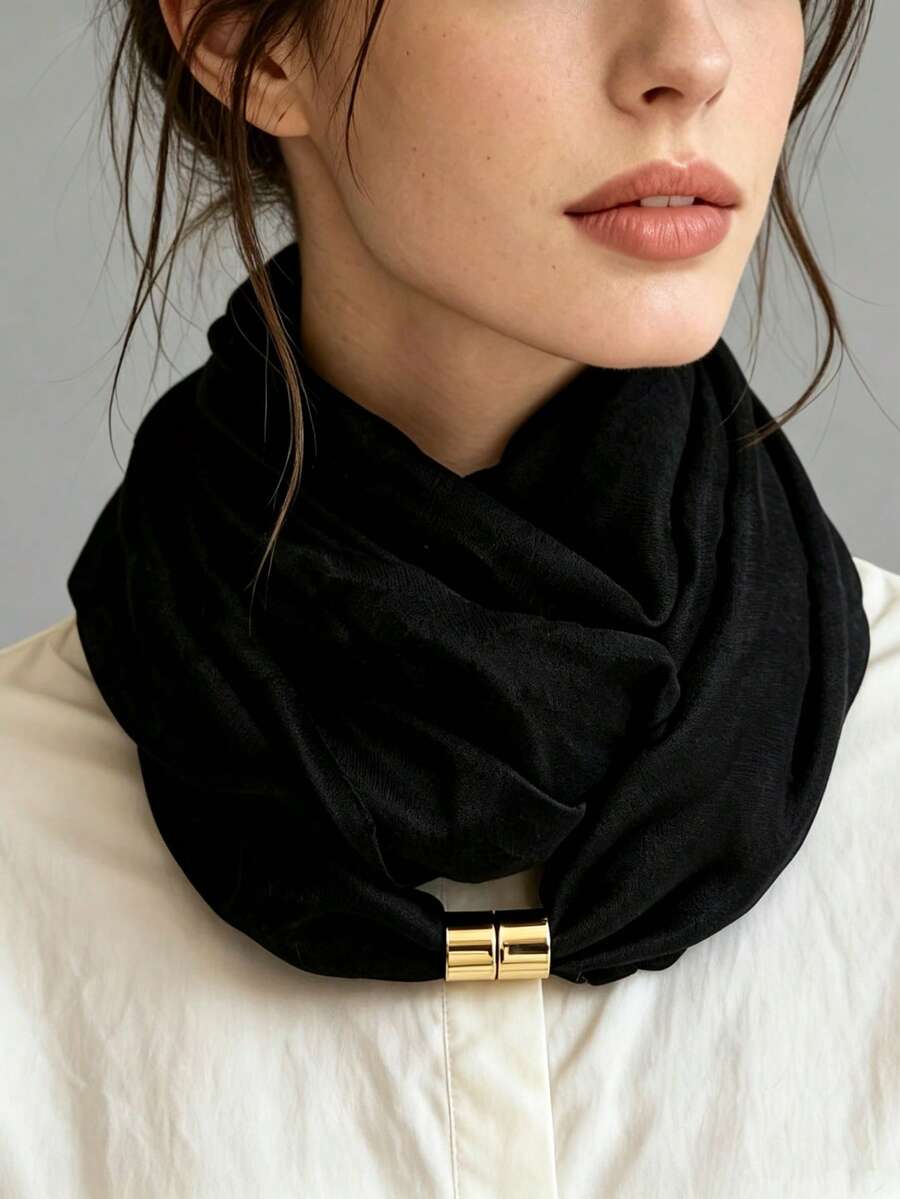 Slouchy Scarf, Multiple Colors Available, Knot-Free Scarf/Necklace, Soft Fabric Women's Necklace, Commute Versatile Fashion - Multicolor - View 1
