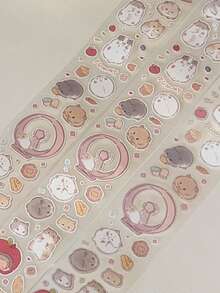 35cm/Loop Cute Little Mouse Hamster Die Cut Dispensing Sticker DIY Deco Card Journal Scrapbooking Photo Card Phone Case Collage Supply - Black - View 9