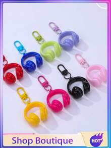 20/10/5pcs Creative Earphone Keychain Pendant Charm, Cute Cartoon Animal Car Key Rings For Earphones, Bags, Backpacks, Suitcases, Wonderful Gift For Friends, Family, Colleagues, Perfect For Valentine's Day, Easter, Christmas Party Favors - View 3