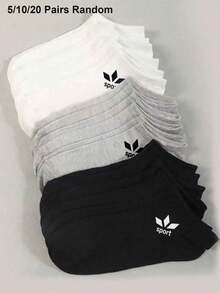 20/10/5 Pairs Random Black White Grey Basic Essentials, Cute Socks, Kids Fall Socks, Fall Footwear, School Girl Essentials, Socks For Girls - Multicolor - View 2