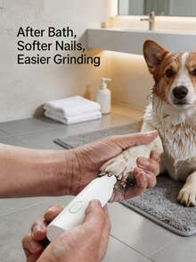 Low Noise Electric Pet Nail Grinder, Painless Claw Trimmer, Battery Powered Pet Grooming Tool, Easy To Operate, Durable, Suitable For Small, Medium, Large Dogs, Kittens And Small Animals, Requires 2 AAA Batteries (Not Included), Essential Pet Supplies - A - View 3