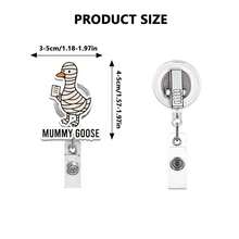 1PC Halloween Silly Goose Ghost Badge Reel, Rotatable ID Holder For Healthcare And Office, Holiday Retractable Lanyard - Multicolor - View 2