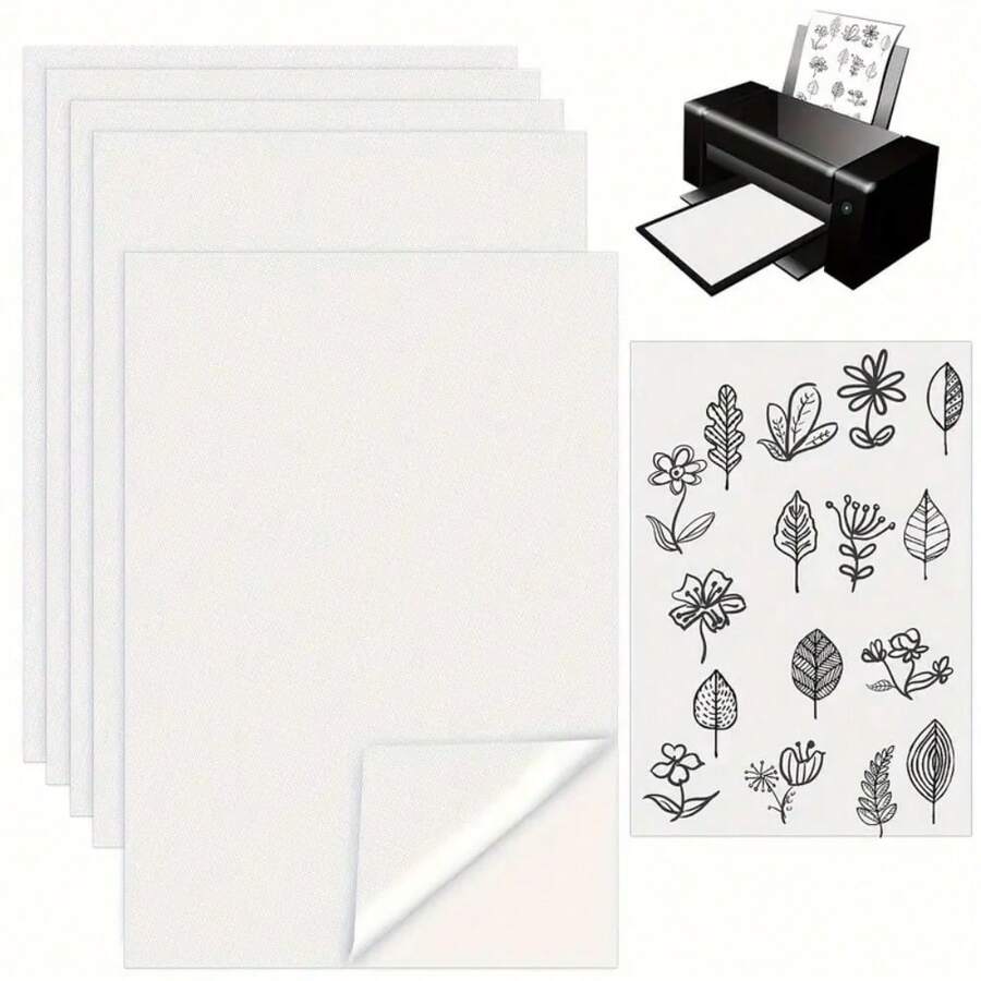 1pc A4 Size Blank Adhesive Water-Soluble Embroidery Stabilizer Paper - Printable Medium Weight Paper, Suitable For Inkjet Printers, DIY Craft Materials, Embroidery Fabric, Embroidery Tools - Multiple Styles - View 1