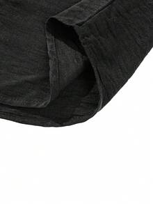 Men's Casual Old Money Style Solid Color Long Sleeve Shirt - Black - View 9