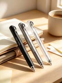 1 Set (3pcs) Low Center Of Gravity Gear Neutral Pens, Minimalist And Smooth Design, Multiple Colors, Quick-Drying Exam Pens, Signature Pens, Soft And Smooth Touch, Designed For Daily Office And Study, High Quality, Suitable As Gifts, Back To School - Gel Pen - View 5