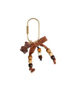 Bohemian Beaded Bag Charm, Vintage Beaded Keychain, Cute Bear & Star Pendant, Tassel Bag Charm, Brown Tone Bag Accessory, Neutral Style Wallet Charm, Handbag Accessory, Suitable For Keys, Wallets, Handbags, Fashionista Essential, Gift For Women, Lovers, Family, Friends, Unique Birthday Gift, Holiday Gift, Party Gift, Travel Gift - Multicolor - View 19