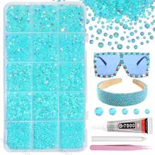 12000pcs Clear AB Rhinestones For Dazzling Kits, Dazzling Resin Gems 2/3/4/5/6mm For Handmade, Flat Back Rhinestones For Craft DIY Glassware - Multicolor - View 1