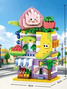 Creative Colorful Street Scene Small Particle Building Blocks Set, Cute Cartoon Commercial Street Shop Design, Rich Colors, Smooth Particles Without Burrs. Can Be Freely Assembled And Built, Exercising Children's Hands-On Ability And Spatial Thinking, Fun Educational Stress Relief. Home Decor, Parent-Child Interactive Toy, Ideal Gift For Birthdays And Holidays. - Multicolor - View 17
