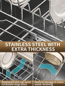 Expandable Sink Dish Drying Rack, Stretchable Design Fits Over Most Kitchen Sinks To Drain Water Quickly And Keep Tableware Dry , Suitable For Plates, Bowls, Cups, Pot Lids And Kitchen Cookware. Perfect For Kitchen Counter And Sink Area - Multicolor - View 3
