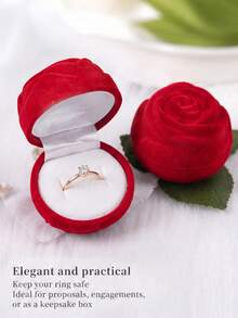 1pc Fashion Romantic 3D Rose Flower Ring Box, Exquisite Gift - Multicolor - View 1