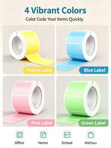 100pcs Colorful Blank Color-Coded Label Stickers Set, 40*30mm Rectangular Strong Adhesive Writable Marking Labels, Suitable For Back To School, Office, Storage Room Jars And File Organization - Random B - View 4