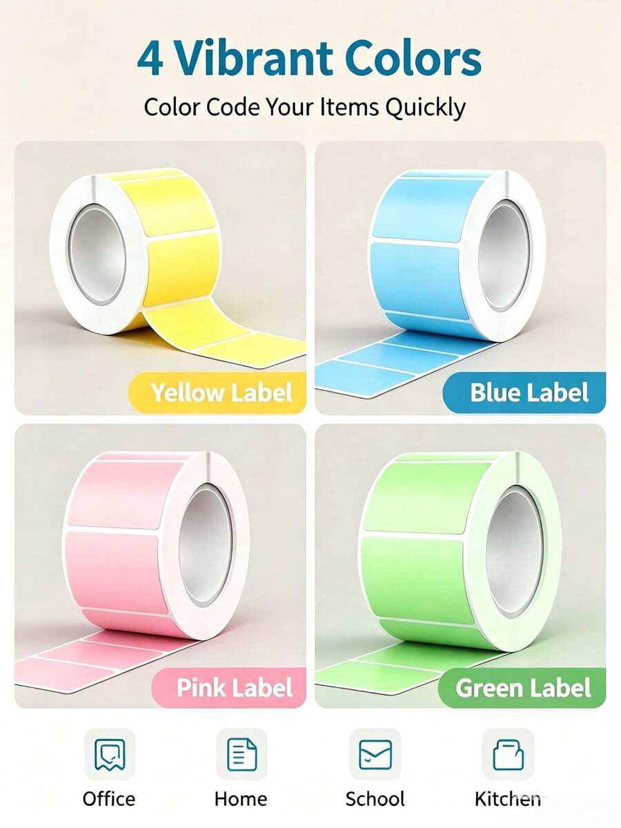 Set 100 buah Stiker Label Kosong Berwarna-warni dengan Kode Warna, Label Penanda yang Dapat Ditulis, Perekat Kuat, Persegi Panjang 40*30mm, Cocok untuk Perlengkapan Sekolah, Kantor, Stoples Ruang Penyimpanan, dan Pengorganisasian File