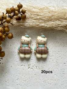 10/20/100pcs Cute Overalls Animal Cartoon Handmade Pendant Charms DIY Keychain Bag Pendant Accessories Decor - Multicolor - View 15