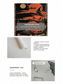 1pc Frameless Vintage Halloween Pumpkin Gothic Wall Art Spooky Decor Dorm Bedroom Apartment Back To School Funky Posters Dorm Essentials - Halloween Pumpkin - View 9