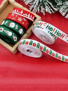 1pc Christmas Ribbon, DIY Christmas Tree Bow Decoration Ribbon; Suitable For Gift Wrapping, Christmas Scene Decoration, And Party Streamers. - Multicolor - View 2