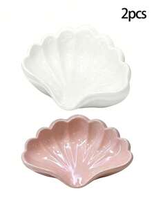 Nordic Style Shell-Shaped Soap Dish, Bathroom Soap Holder, Multi-Functional Cosmetic And Jewelry Storage Tray, White Desktop Decor, Home Decor, Bathroom Supplies, Non-Slip Soap Rack, Sink Storage Box, Countertop Organizer, Minimalist Home Accessories - Multicolor - View 13
