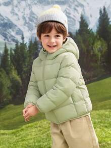 Balabala Parent‑Kid Matching Kids Down Jacket Cozy Warm Winter Outerwear For Boys & Girls - Green Tone - View 2