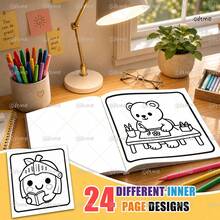 Libro para colorear de vuelta a la escuela valiente, 20*20cm, 24 páginas, nuevo estilo 2027. Patrones divertidos de superhéroes de vuelta a la escuela con líneas gruesas. Adecuado como regalo para niños en la vuelta a la escuela, cumpleaños y vacaciones, disfruta de la diversión creativa de colorear. - Regreso a clases con valentía - Ver 5