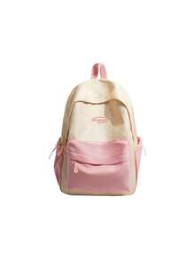 Contrast Color Star Print Backpack, Lightweight Nylon Material, Multiple Pockets Storage, Zipper Closure, Versatile For Travel And Commuting - Multicolor - View 11