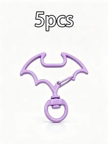 5pcs Halloween Bat Shaped Zinc Alloy Rotating Lobster Clasp, Colorful Rotating Keychain Hook, For DIY Pendant, Bag Charm, Jewelry Making Supplies - Halloween Bat Spring Clip - View 17