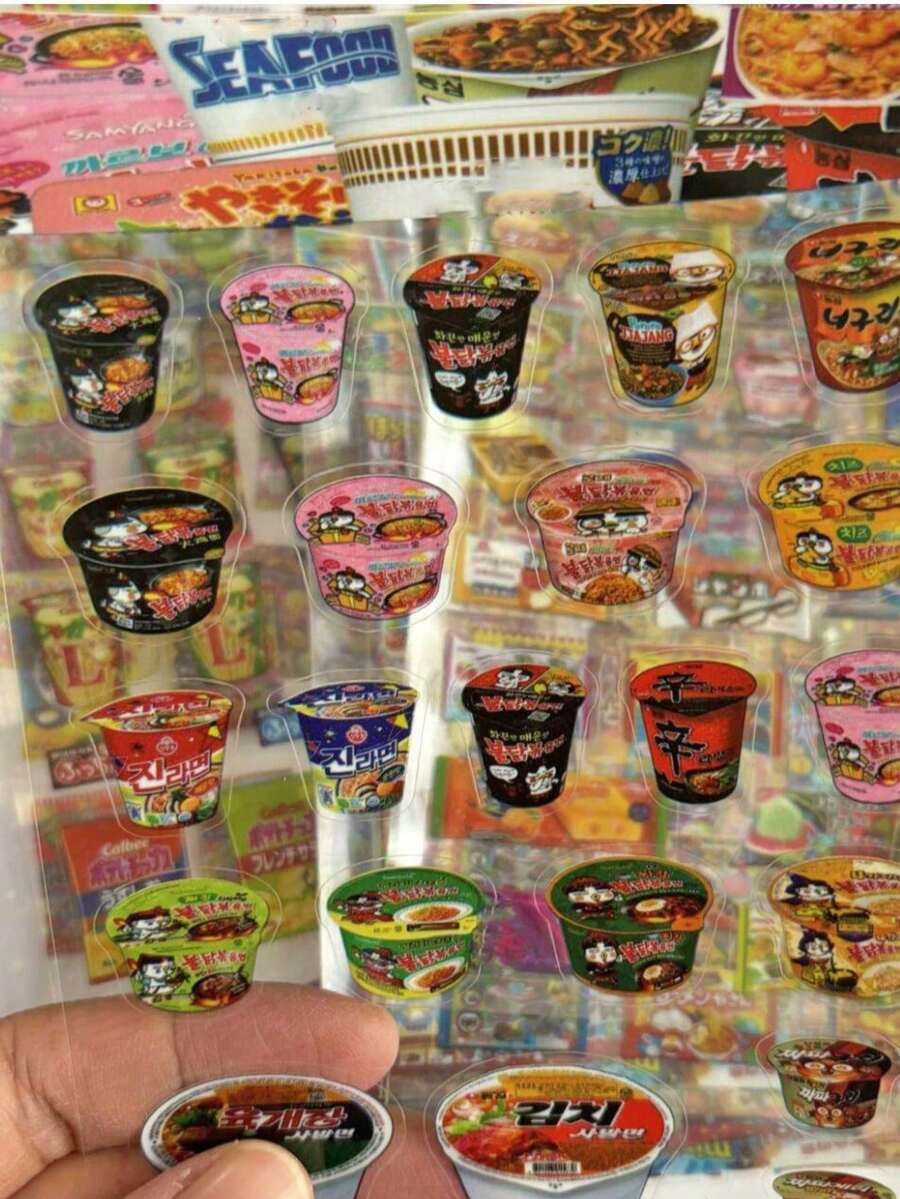 2/30PCS Stiker Makanan Ringan Berkilau Laser Lucu Transparan untuk Memo, Scrapbook, Kerajinan, dan Perlengkapan Alat Tulis