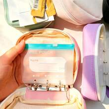 1 Set Portable Loose-Leaf Binder Storage Pocket, Waterproof Pill Bag, Travel Compartment Organizer, Silicone Makeup Storage Bag, Anti-Drop Storage Folder, Jewelry Organizer With Memo Classification - Set - View 9