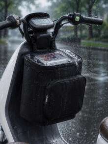 Large Capacity Motorcycle Scooter Hanging Bag - Durable Material Bicycle Storage Bag, Bicycle Motorcycle Helmet Bag, Portable Front Bicycle Bag, Large Capacity Storage Bag, Suitable For Commuting, Travel And Outdoor - Adjustable Shoulder Strap, Touchscreen, Lightweight Bicycle Equipment With Zipper - A - View 7