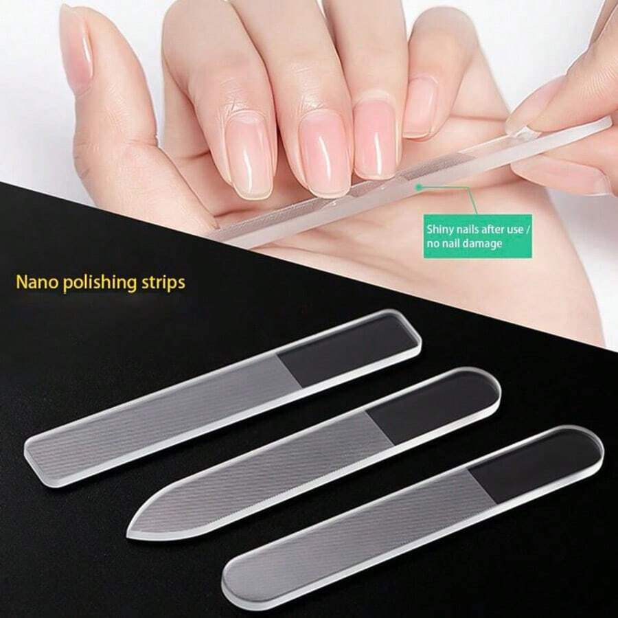 Nano Nail File Polishing Bar Nail File Washable And Reusable Set Transparent Nail Shaping File Nail Art Tool - Clear - View 1