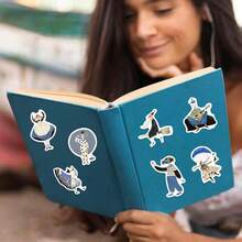 50 buah Stiker Vinyl Tahan Air Gambar Tangan Lucu untuk Scrapbook, Cocok untuk Botol Minum, Laptop, Skateboard, Scrapbook, Stiker Pola Hewan, Perlengkapan Sekolah, Musim Kembali ke Sekolah - MultiWarna - View 12