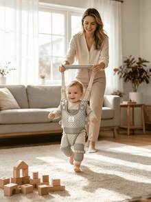 Grow-With-Me Baby Walking Harness All Seasons Adjustable Straps Breathable Mesh Anti-Fall Toddler Walking Assistant Stand Training Belt - Light Grey - View 1
