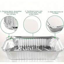 Aluminum Foil Rectangular Baking Pan, Suitable For Rice, Outdoor BBQ, Takeout, Oven Baking, To-Go, Aluminum Foil Food Container, Disposable Food Container - View 8