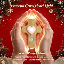 LED Jesus Cross Wall Light, Home Decor Cross-Shaped Wall Lamp, Rechargeable Magnetic Motion Sensor Wall Light, 3 Colors Dimmable, Battery-Powered, Suitable For Halloween, Christmas, Thanksgiving, Wedding Birthday Party Signs, Easter Decorations - Multicolor - View 4