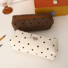 Cute Large Polka Dot Pencil Case, Ins Style Large Capacity Minimalist Student Stationery Bag Storage Pouch Pencil Box - Multicolor - View 4