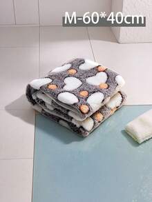 Soft And Cute Pet Blanket, Cute Heart Printed Plush Mattress, Reusable Dog And Cat Warm Sleeping Pad That Can Be Washed And Reused - M[60*40cm] - View 16