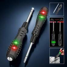 [Probador de Voltaje]Probador de Voltaje LED Multifuncional| Detección de Puntos de Ruptura| Distingue Corriente y Neutro| Sondas Intercambiables| Antideslizante Alto Torque - 1 Unidad - Ver 6