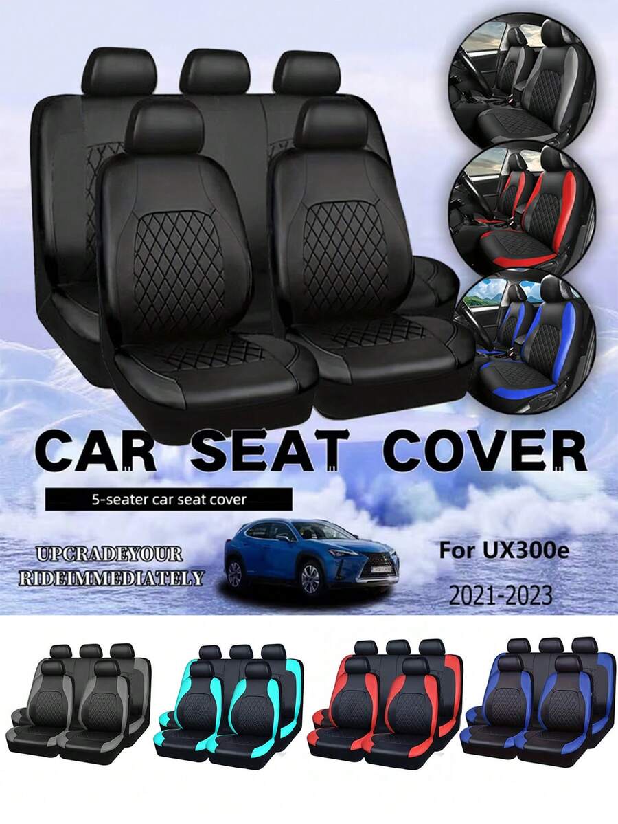 4pcs/9pcs PU Artificial Leather Car Seat Cover Set, Airbag Compatible, Breathable, Suitable For Sedan, Truck And SUV, Comfortable And Durable, Waterproof And Dust-Proof, Prevent Liquid, Stain And Dust From Dirtying Car Seats.