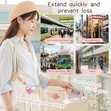 Pass Holder With Retractable Reel, Zipper Coin Purse, Transparent Window, IC Card Holder (, PASMO, Etc.), With Shoulder Strap, Retractable Reel, Coin Purse, Card Holder, Key Holder, Can Be Attached To Bag, Convenient For Quick Passage Through Turnstiles, Commuting, School, Fashion, Unisex - Multicolor - View 6