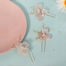 3PCS Plant Casual Party Elegant Iron Hair Sticks Bridal Wedding Hair Accessories All Seasons - Multicolor - View 5