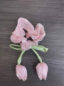 1pc Pink & White Tulip Car Gear Shift Decor, Women's Car Interior Decoration Accessory - A - View 12
